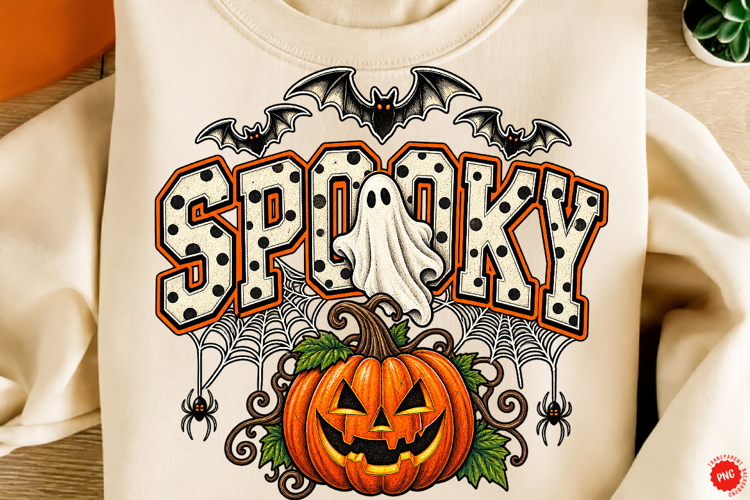 Halloween Spooky PNG, Ghost and Pumpkin Sublimation Png