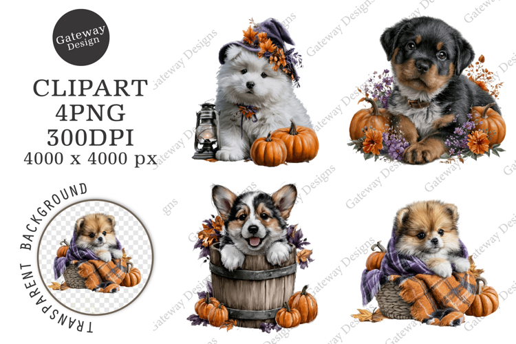 Halloween Spooky Puppy Clipart