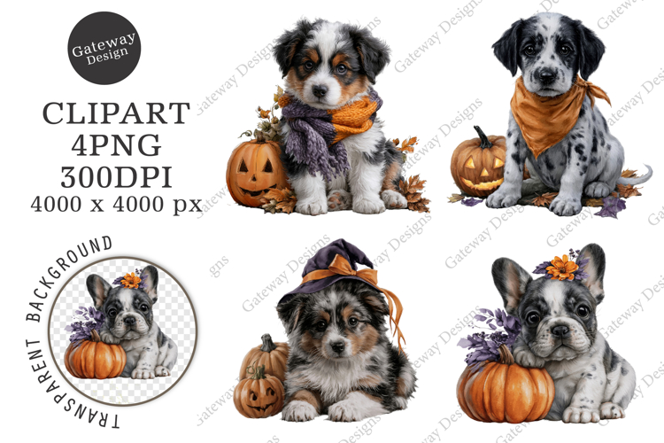 Halloween Spooky Puppy Clipart