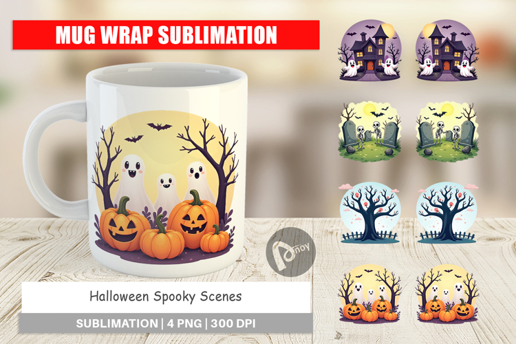 Mug Wrap Spooky Scenes