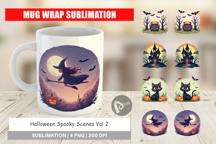 Mug Wrap Spooky Scenes