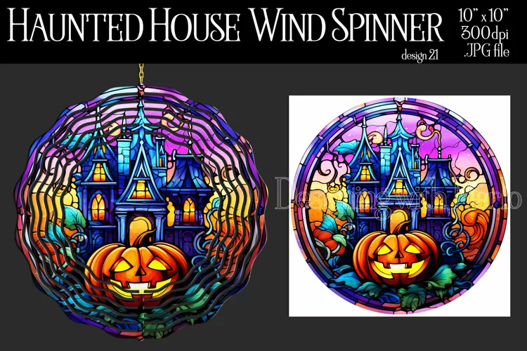 Halloween Wind Spinner, Halloween Haunted House Spinner, d21