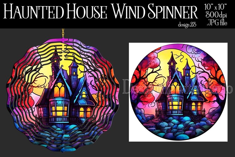 Halloween Wind Spinner, Halloween Haunted House Spinner, d23
