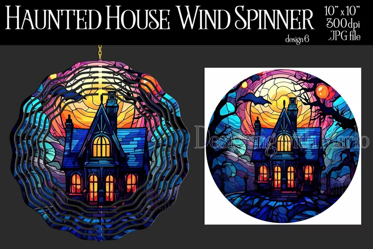 Halloween Wind Spinner, Halloween Haunted House Spinner, d6
