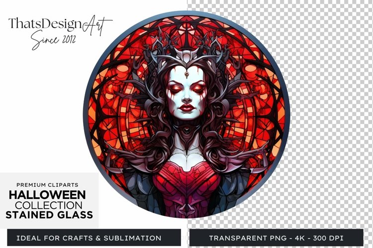 Stained Glass Halloween Clipart PNG for crafts   sublimation