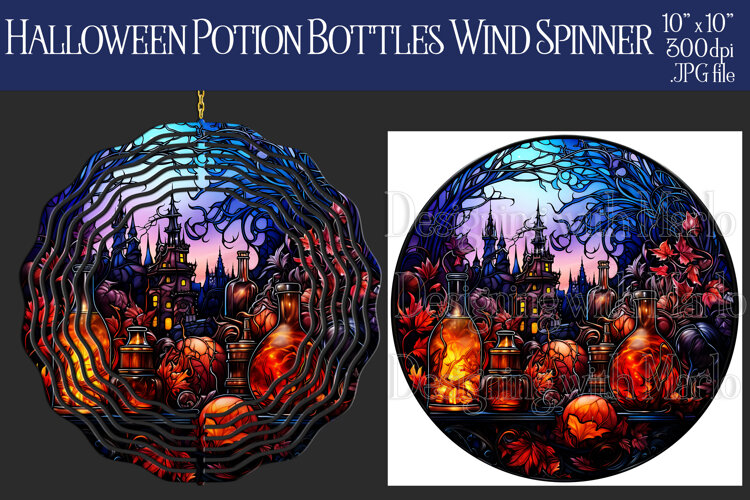 Halloween Wind Spinner, Potion Bottles Wind Spinner, w10 example image 1