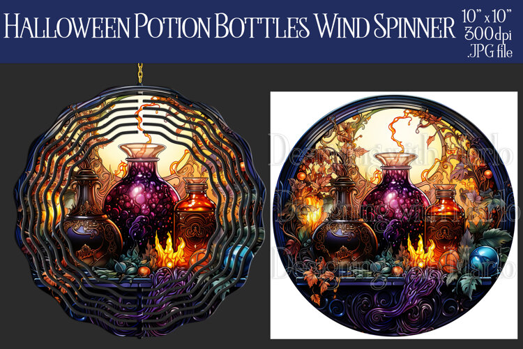 Halloween Wind Spinner, Potion Bottles Wind Spinner, w3 example image 1