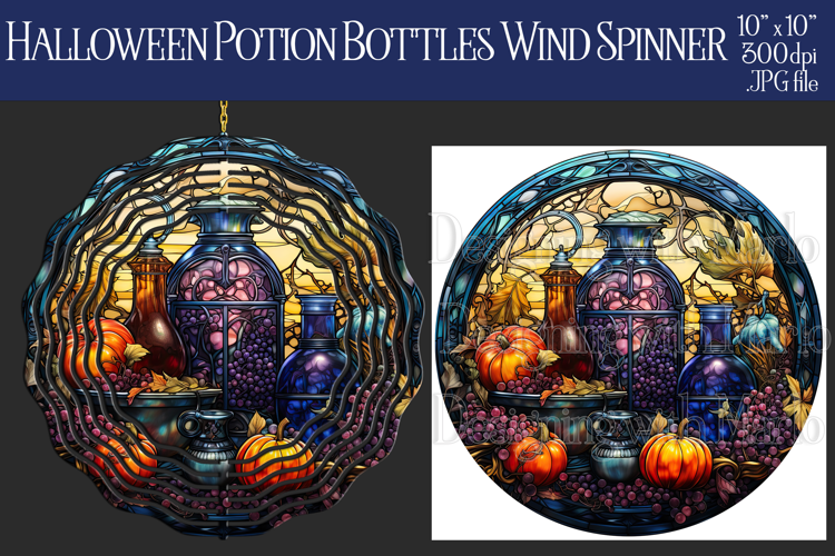 Halloween Wind Spinner, Potion Bottles Wind Spinner, w5