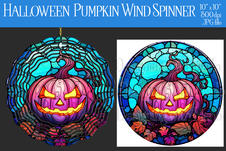 Halloween Wind Spinner, Halloween Jack o Lantern Spinner,w13 example image 1