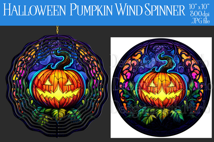 Halloween Wind Spinner, Halloween Jack o Lantern Spinner,w15 example image 1