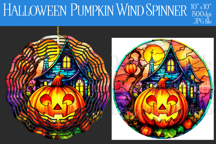 Halloween Wind Spinner, Halloween Jack o Lantern Spinner,w19 example image 1