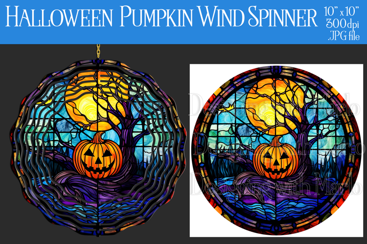 Halloween Wind Spinner, Halloween Jack o Lantern Spinner, w8