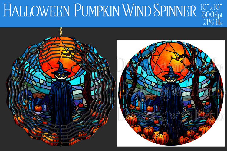 Halloween Wind Spinner, Halloween Jack o Lantern Spinner, w9