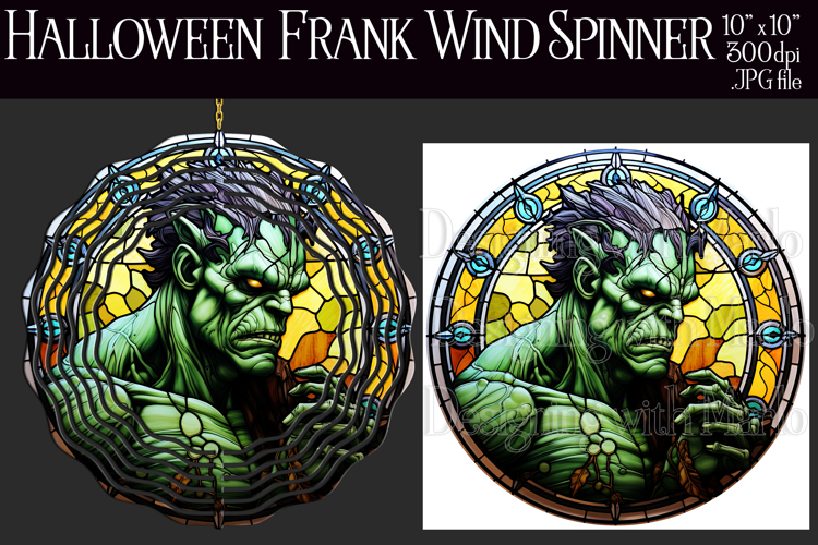 Halloween Wind Spinner, Halloween Frank Wind Spinner, w12