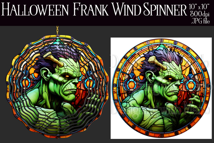 Halloween Wind Spinner, Halloween Frank Wind Spinner, w6