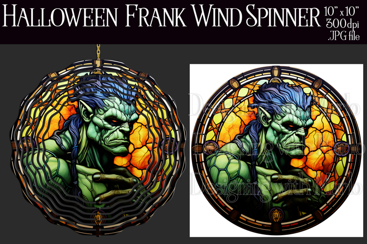 Halloween Wind Spinner, Halloween Frank Wind Spinner, w9