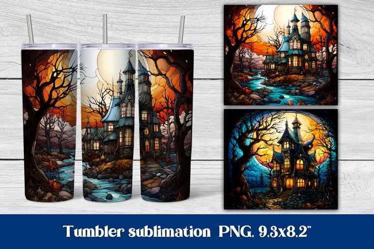 Halloween tumbler wrap | Stained glass tumbler wrap