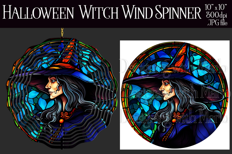 Halloween Wind Spinner, Halloween Witch Wind Spinner, w1b