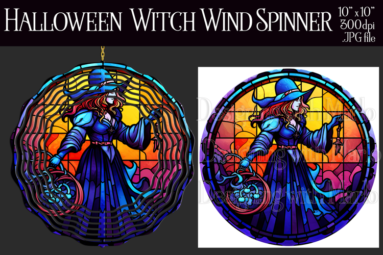 Halloween Wind Spinner, Halloween Witch Wind Spinner, w12b