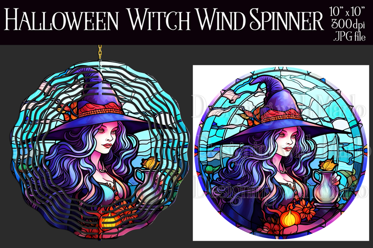Halloween Wind Spinner, Halloween Witch Wind Spinner, w2b