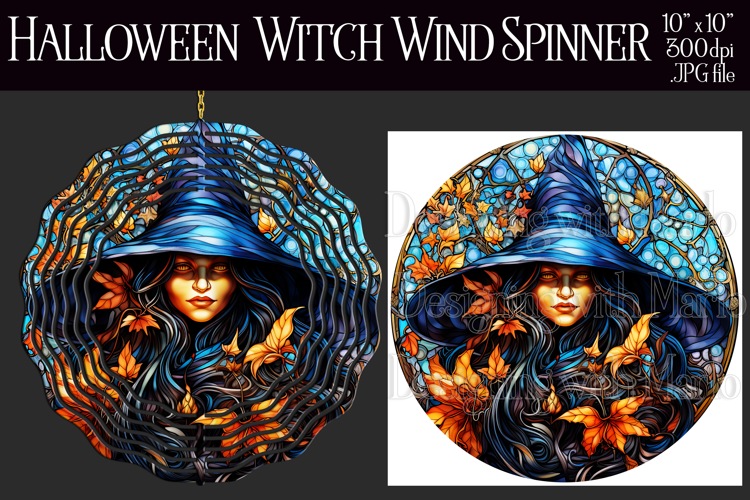 Halloween Wind Spinner, Halloween Witch Wind Spinner, w3b