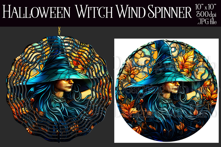 Halloween Wind Spinner, Halloween Witch Wind Spinner, w4b
