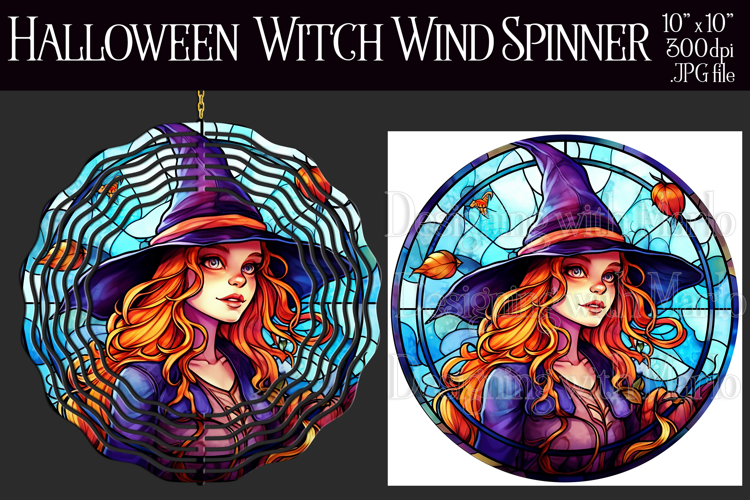Halloween Wind Spinner, Halloween Witch Wind Spinner, w6b