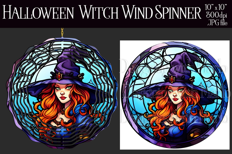 Halloween Wind Spinner, Halloween Witch Wind Spinner, w7b
