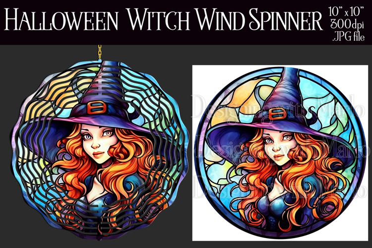 Halloween Wind Spinner, Halloween Witch Wind Spinner, w8b