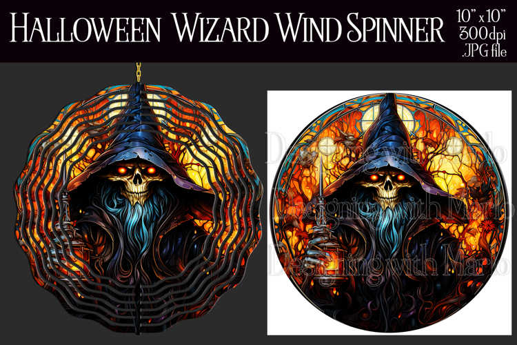Halloween Wind Spinner, Halloween Wizard Wind Spinner, w10