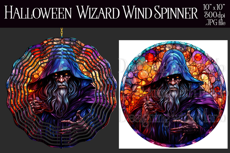 Halloween Wind Spinner, Halloween Wizard Wind Spinner, w4