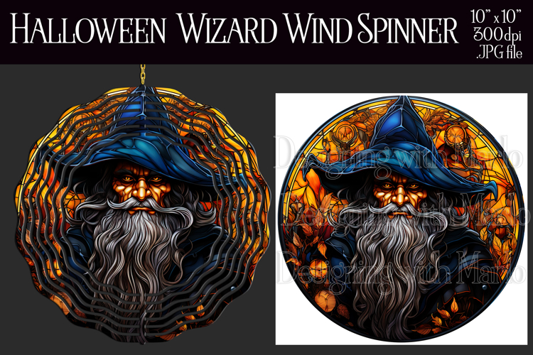 Halloween Wind Spinner, Halloween Wizard Wind Spinner, w8