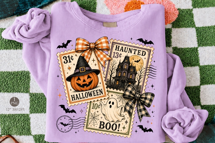 Halloween Stamp PNG,Vintage Halloween Sublimation