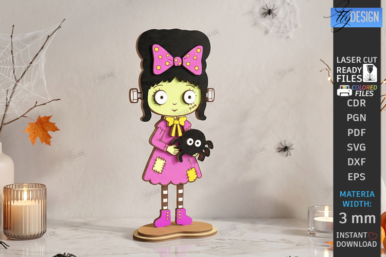 Halloween Standing Character Laser Cut | Cute Monster | CNC