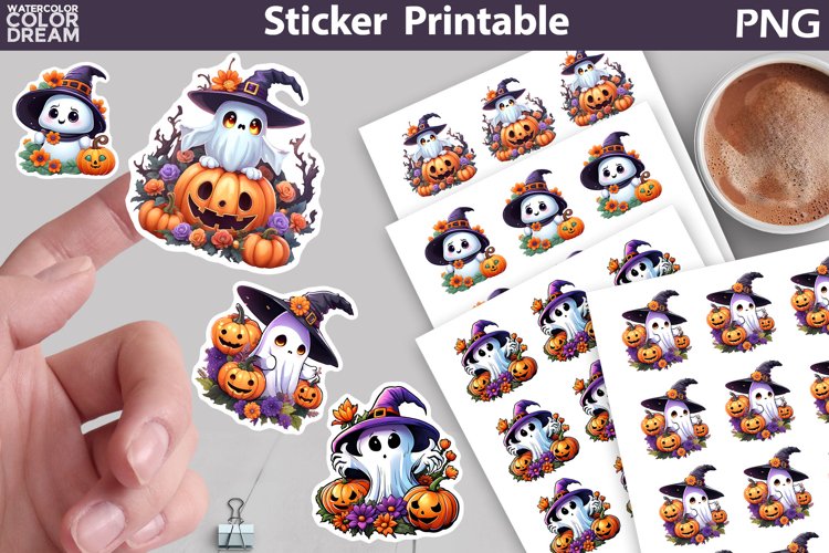 Cute Ghost Sticker Printable | Kids Halloween Sticker