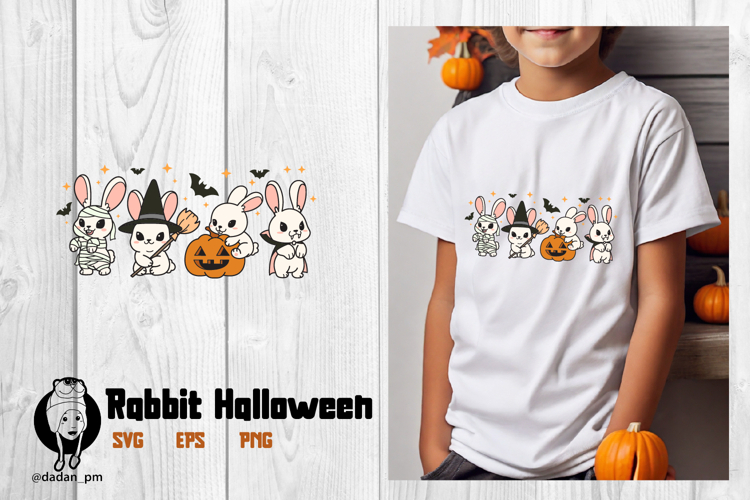 Rabbit halloween funny svg