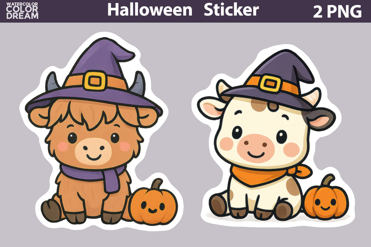 Cute Cow Halloween Sticker | Kids Halloween Sticker