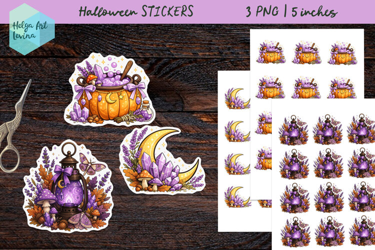 Cute Halloween, Stickers printable PNG example image 1