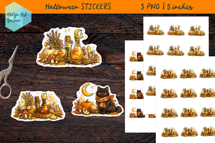 Cute Halloween, Stickers printable PNG