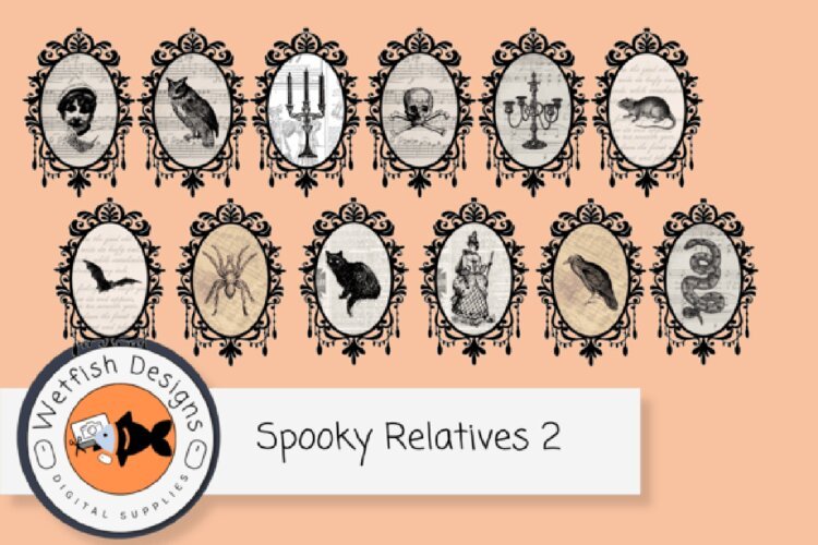 Spooky Relatives Halloween Stickers example image 1