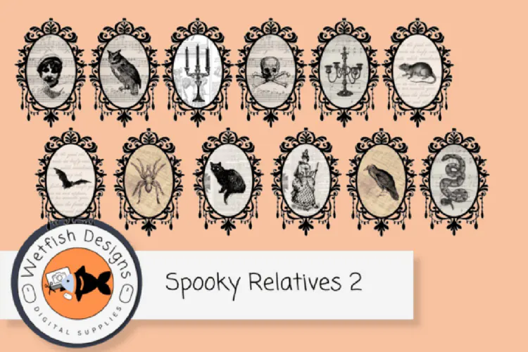 Spooky Relatives Halloween Stickers