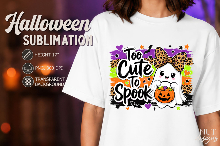 Cute ghost Halloween Too Cute to Spook School