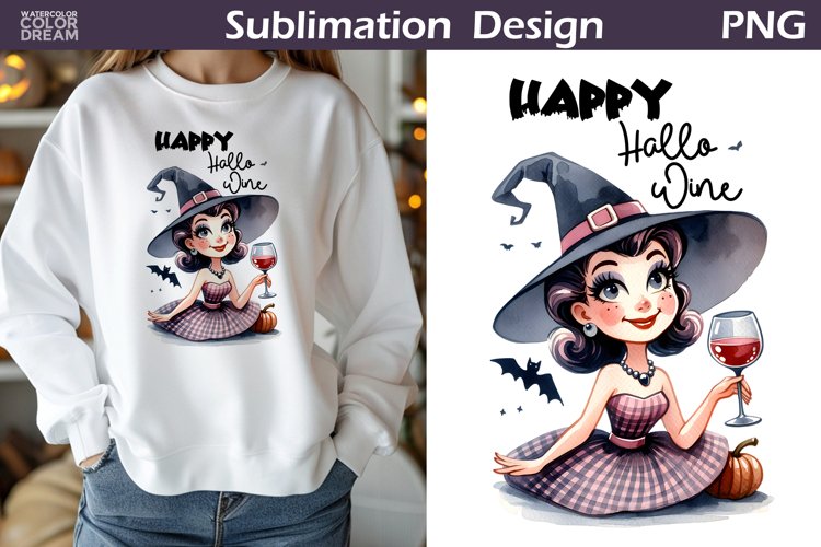 Witch Wine Sublimation | Halloween Wine Quote