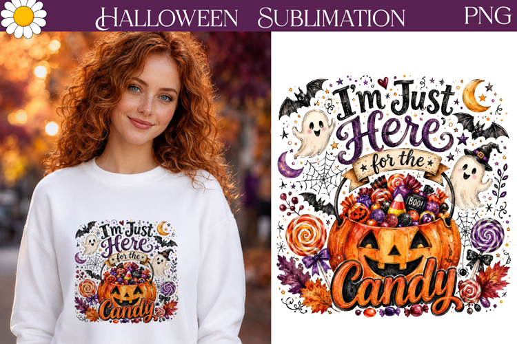 Halloween Candy Quote PNG | Ghost Pumpkin Sublimation