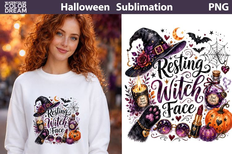 Resting Witch Face | Halloween Sublimation