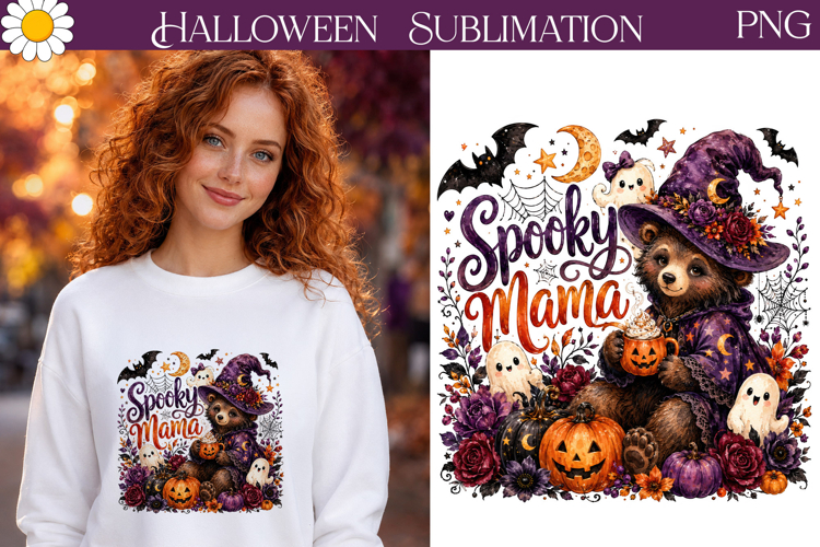 Spooky Mama Bear | Halloween Sublimation PNG