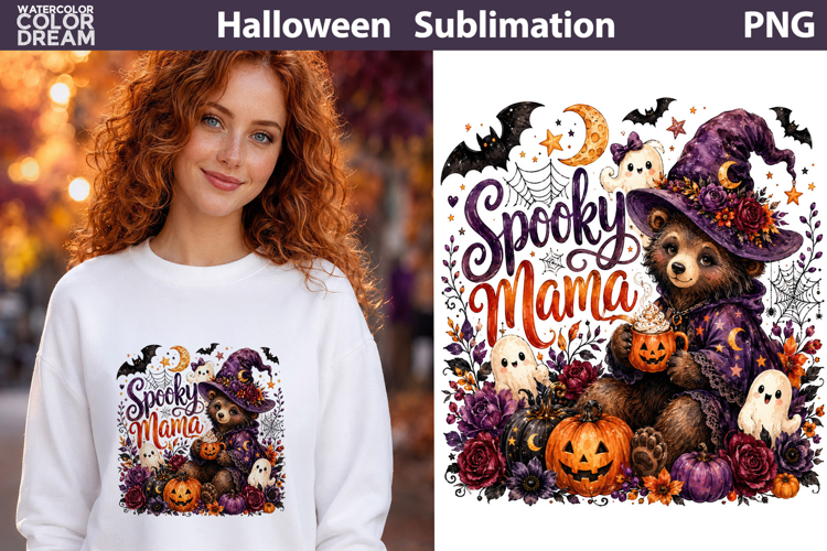 Spooky Mama Bear | Halloween Sublimation Print