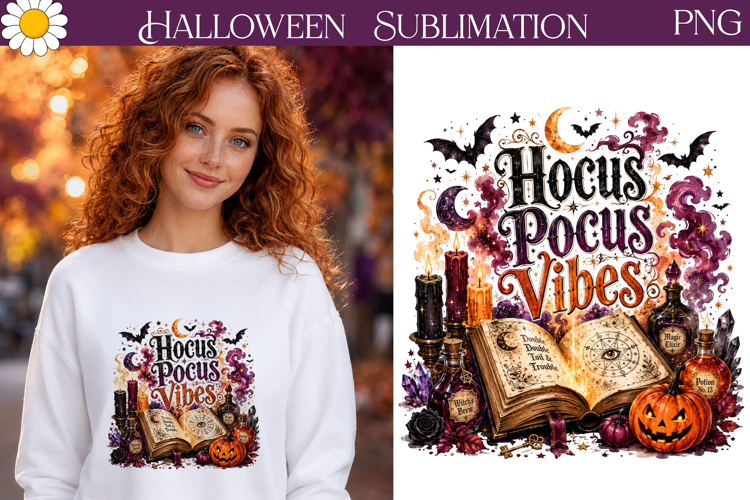 Hocus Pocus Vibes PNG | Witch Halloween Art