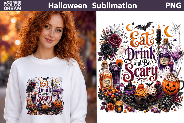 Eat Drink And Be Scary | Halloween Sublimation