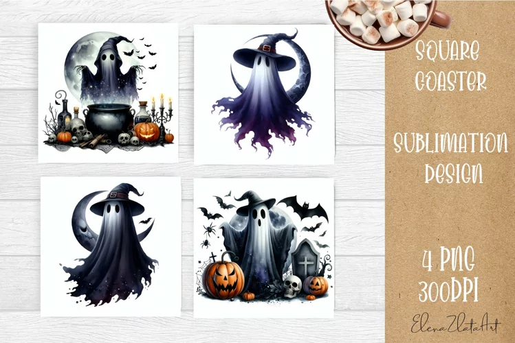 Halloween Coaster Design, Sublimation Designs Halloween